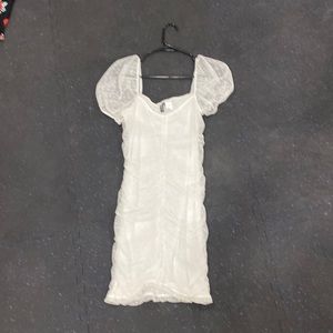 Mini, rouched white dress